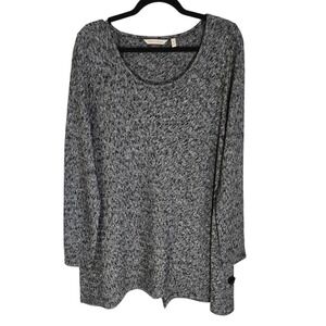 Soft Surroundings XL Gray Marled Knit‎ Pullover Long Sleeve  Asymmetrical Tunic